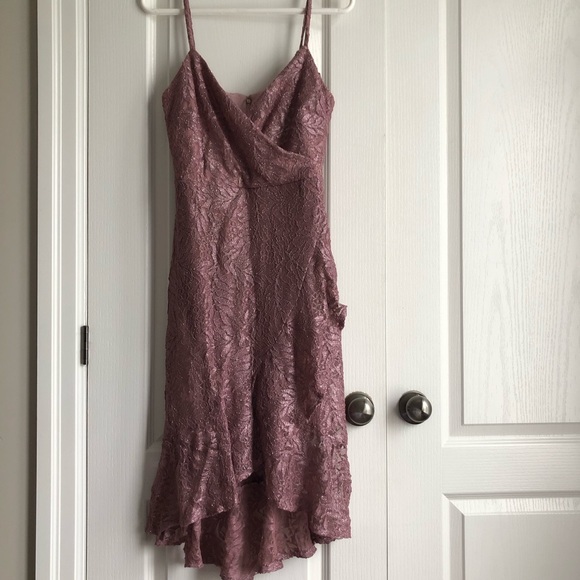 NWT Le Chateau Sparkly Lace High- Low Dusty Pink Dress - Picture 1 of 7